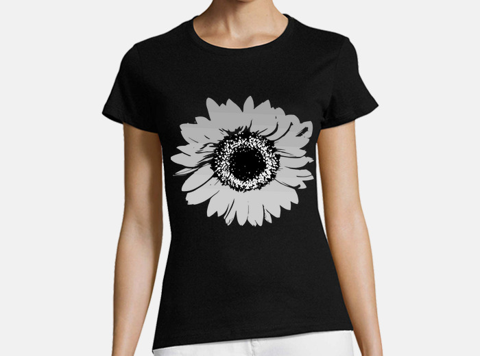 Camiseta flor de girasol / blanco y negro | laTostadora