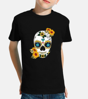 flor floral calavera de azúcar dia de m