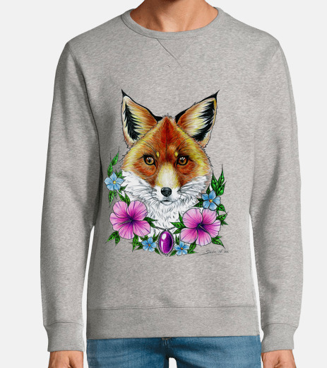 fox and flowers tattoo