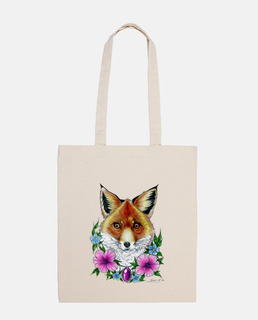 fox and flowers tattoo bag