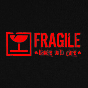 Fragile-handle-with-care-red T-shirts