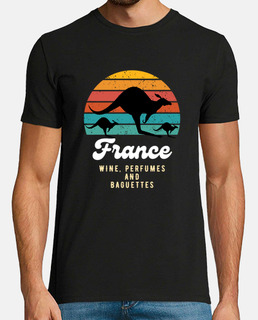France wine perfumes baguettes funny text retro sunset