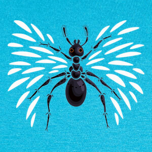 T-shirt insetto alato astratto della formica fr
