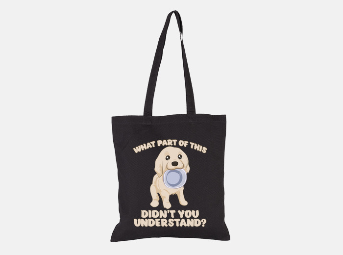 Fun dog food dog bowl cartoon dog owner bag | tostadora