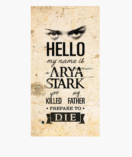 Funda iPhone Hello, my name is Arya Stark...