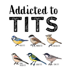 Funny bird watching addicted to tits poster | tostadora