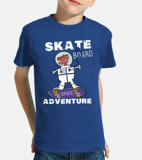 funny dinosaur astronaut skateboard