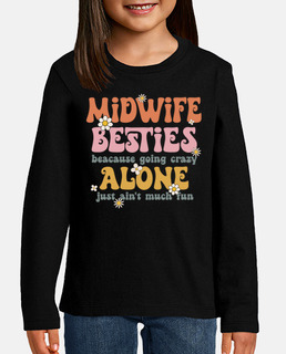 Funny Midwife Besties Retro Midwife