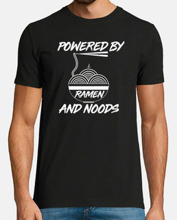 funny ramen powered by noodles japanese funny food t-shirt