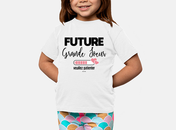 Future big sister please wait kids t shirt tostadora