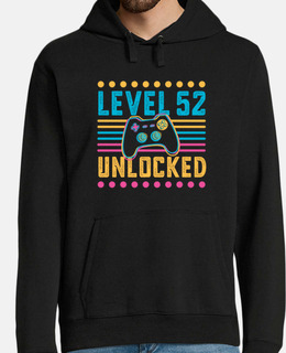 Gaming Level 52 Unlocked 52th Birthday