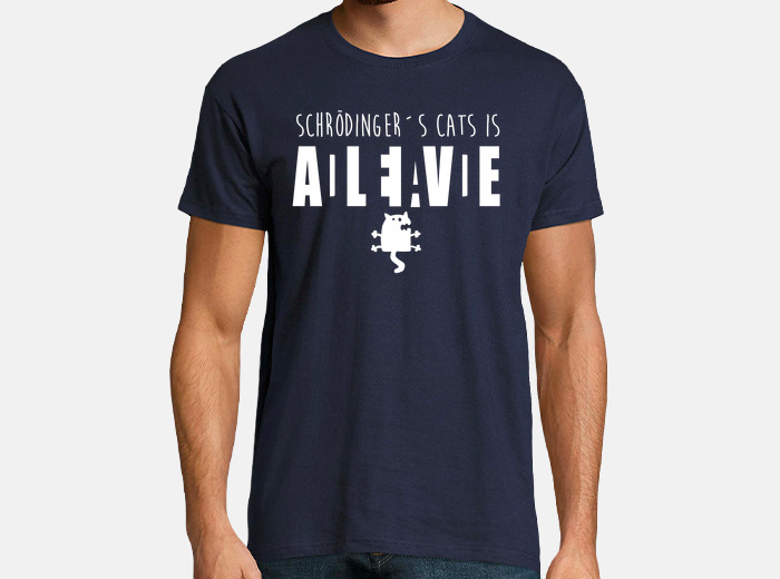 Camiseta gato de schrodinger blanco laTostadora