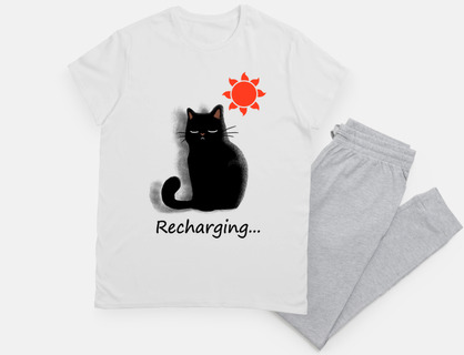 Gato al sol pijama unisex