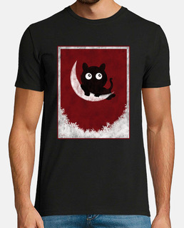 gato duerme en la luna estilo manga