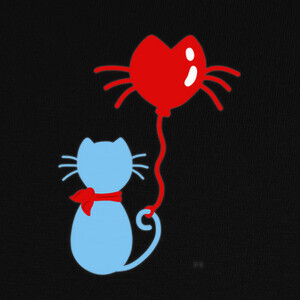Camisetas Gato globo corazón