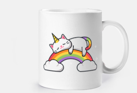 gato unicornio tomando una siesta
