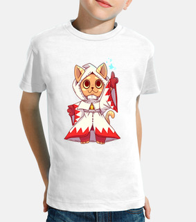 gatto bianco fantasy mage - camicia per bambini