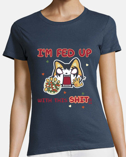 gatto stufo di questa t-shirt shit
