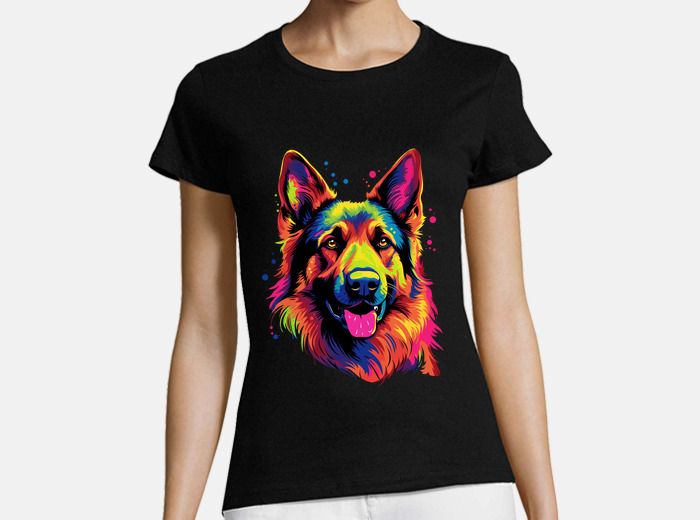 German shepherd splash art i pop art t-shirt | tostadora