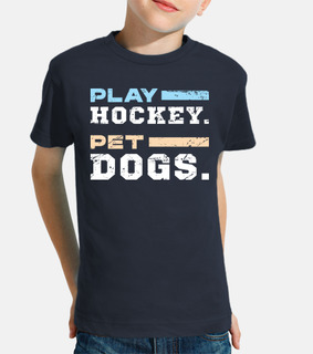 giocare a hockey con cani da compagnia giocatore di hockey amante dei cani
