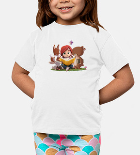 girl reading with animals
