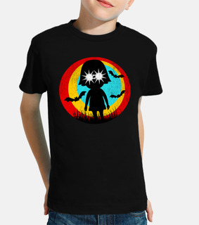 girl silhouette with creepy eyes