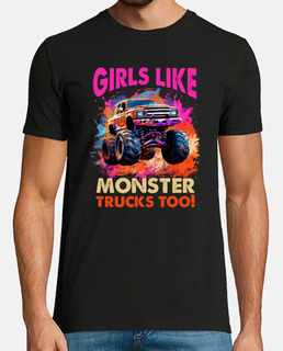 Girls Like Trucks Retro Race Big Monster Vintage Kindergarten Back School Fun