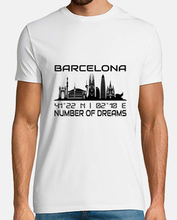 GPS Coordinates City Barcelona Skyline