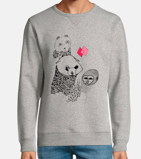 gray panda bear sweater