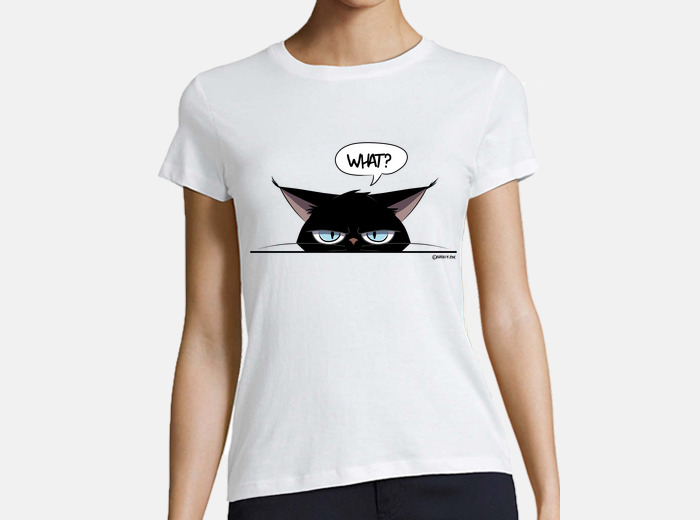 Grumpy black cat woman t shirt tostadora