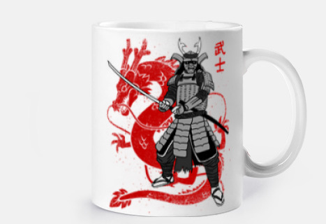 guerrero samurai con dragon