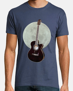 guitare acoustique avec lune
