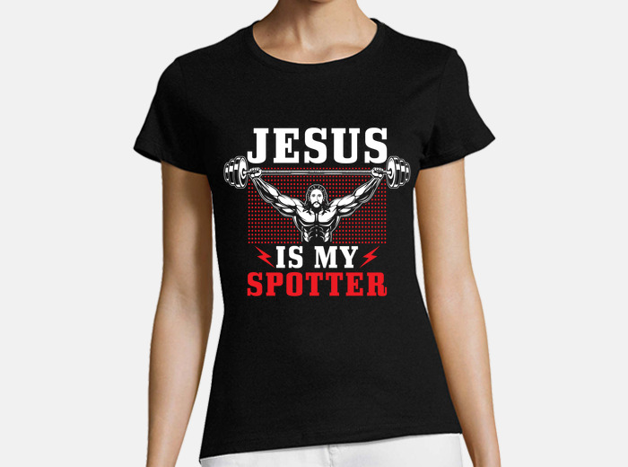 Fitness Jesus Is My Spotter Vintage - Jesus Is My Spotter Vintage Retro -  Long Sleeve T-Shirt