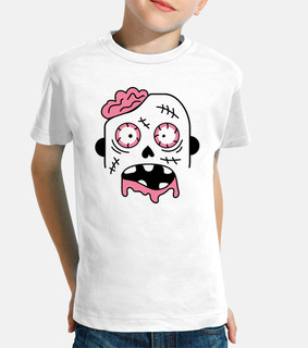 halloween zombie face kids t-shirt