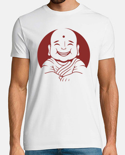 happy monk buddha face design