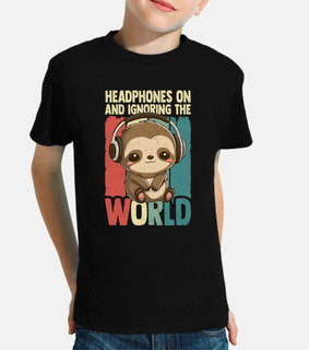 Headphones Music Sloths Kawaii