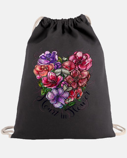 heart in flower backpack