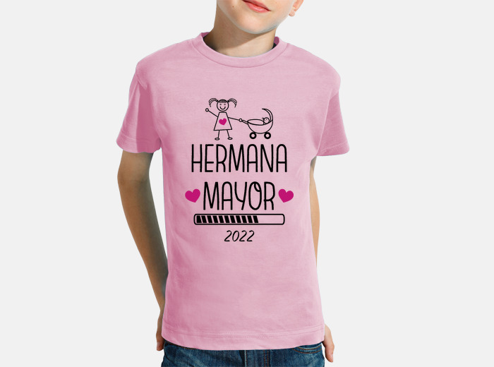 Camiseta ninos hermana mayor 2022 letras laTostadora Mexico