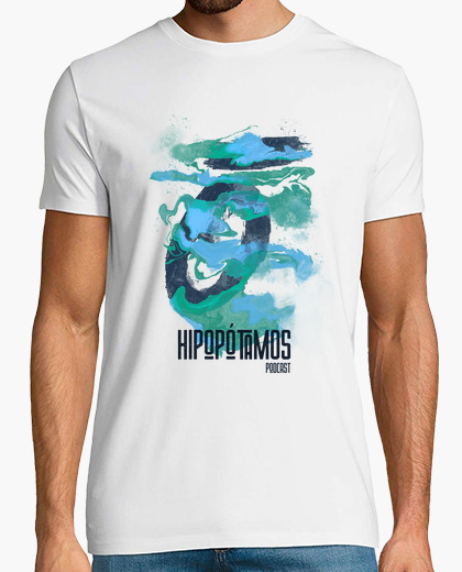 Hippo art man t-shirt - light colors