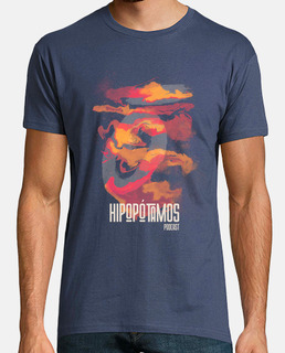 hippo art t-shirt man - dark colors