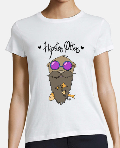 hipster otter with letter