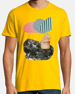 Hombre, manga corta, amarillo mostaza, calidad extra