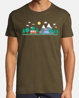Hombre, manga corta, army, calidad extra