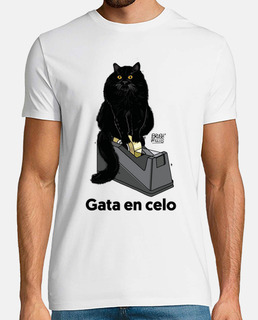 Hombre, manga corta, blanco, Gata en celo Brush_willis