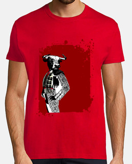 Hombre, manga corta cuello pico cerrado, rojo