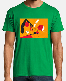 Hombre, manga corta, verde pradera, calidad extra