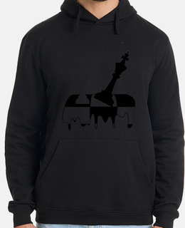 Hombre, sudadera con capucha, negro