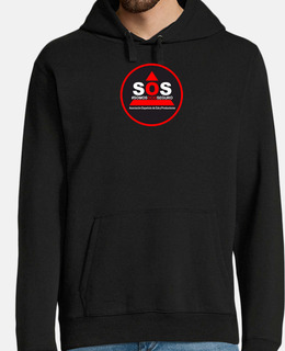 Hombre, sudadera con capucha, negro