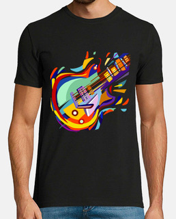 homme, manche courte, noir, guitare jazz