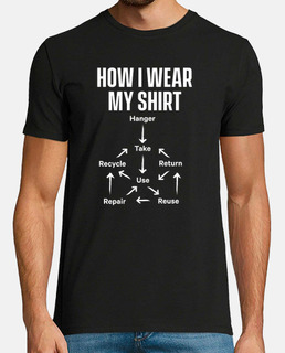 How I Wear My Shirt Funny Recyclable Circular Economy Pattern Design
